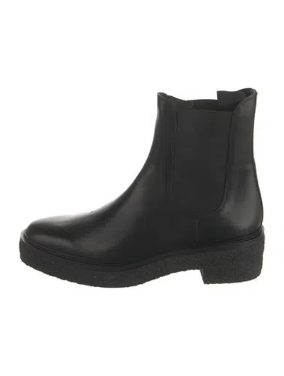 Pre-owned Loeffler Randall Leather Chelsea Boots In Black