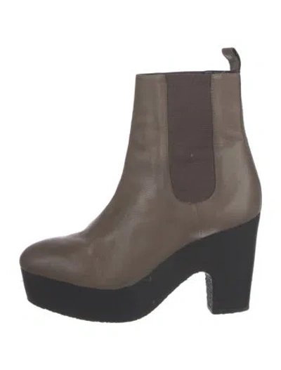 Pre-owned Loeffler Randall Leather Chelsea Boots In Brown