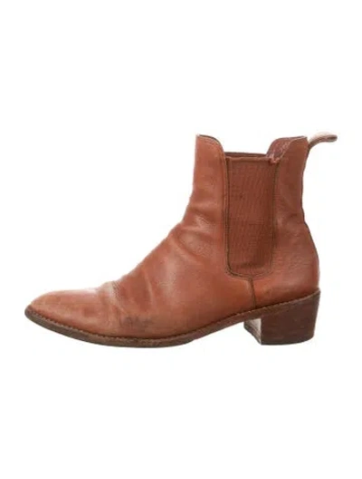 Pre-owned Loeffler Randall Leather Chelsea Boots In Brown