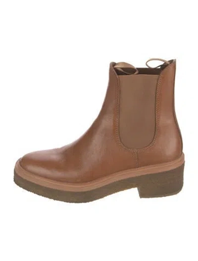 Pre-owned Loeffler Randall Leather Chelsea Boots In Brown