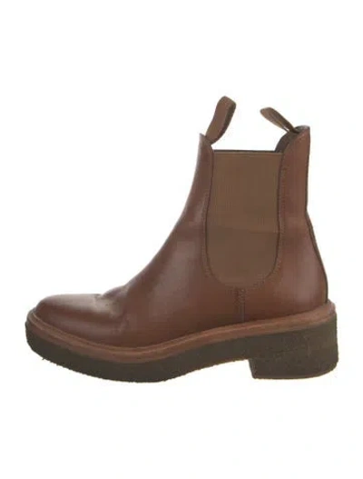 Pre-owned Loeffler Randall Leather Chelsea Boots In Brown