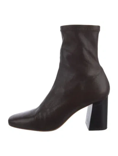 Pre-owned Loeffler Randall Leather Chelsea Boots In Brown