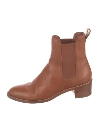 Pre-owned Loeffler Randall Leather Chelsea Boots In Brown