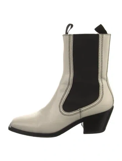 Pre-owned Loeffler Randall Leather Chelsea Boots In Neutral