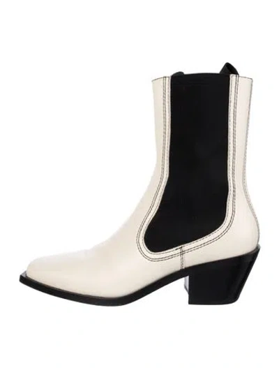 Pre-owned Loeffler Randall Leather Chelsea Boots In Neutral