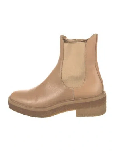 Pre-owned Loeffler Randall Leather Chelsea Boots In Neutrals