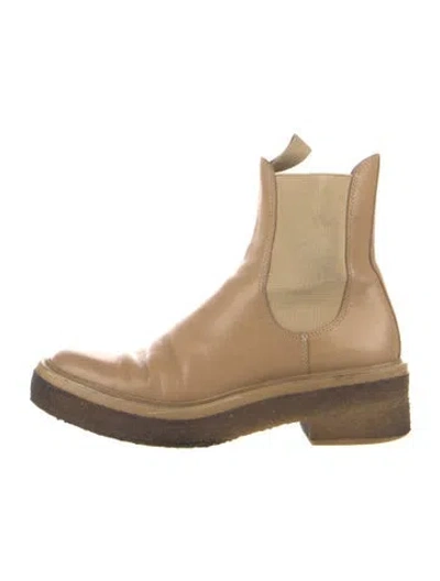 Pre-owned Loeffler Randall Leather Chelsea Boots In Neutrals