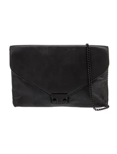 Pre-owned Loeffler Randall Leather Clutch In Black