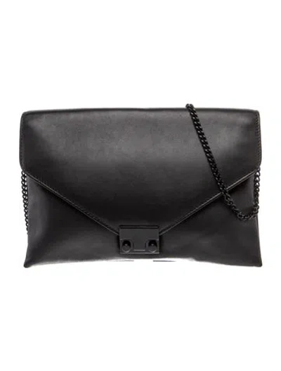 Pre-owned Loeffler Randall Leather Clutch In Black