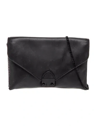 Pre-owned Loeffler Randall Leather Clutch In Black