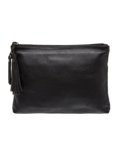 Pre-owned Loeffler Randall Leather Clutch In Black