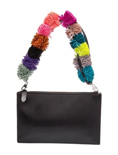 Pre-owned Loeffler Randall Leather Clutch In Black