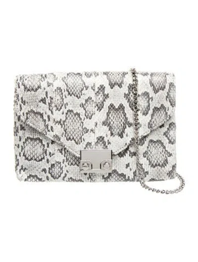 Pre-owned Loeffler Randall Leather Clutch In Gray