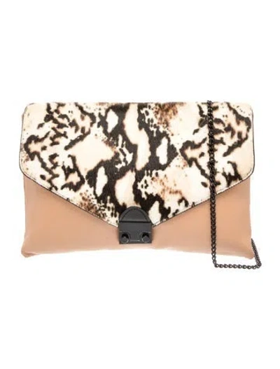 Pre-owned Loeffler Randall Leather Clutch In Neutral