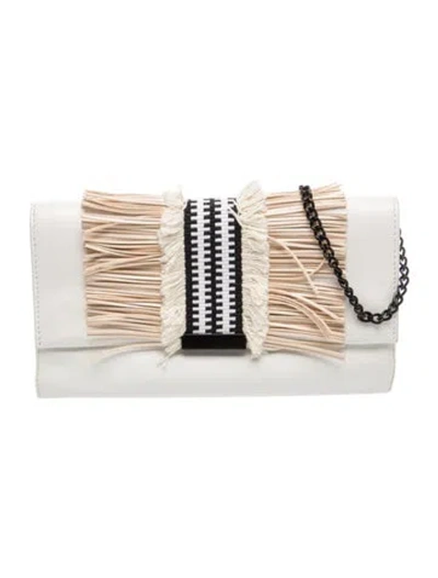 Pre-owned Loeffler Randall Leather Clutch In White