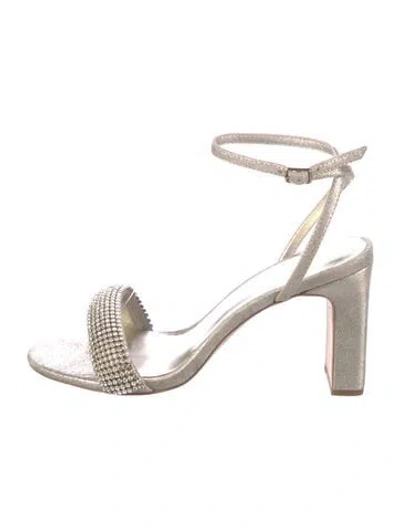 Pre-owned Loeffler Randall Leather Crystal Embellishments Sandals
