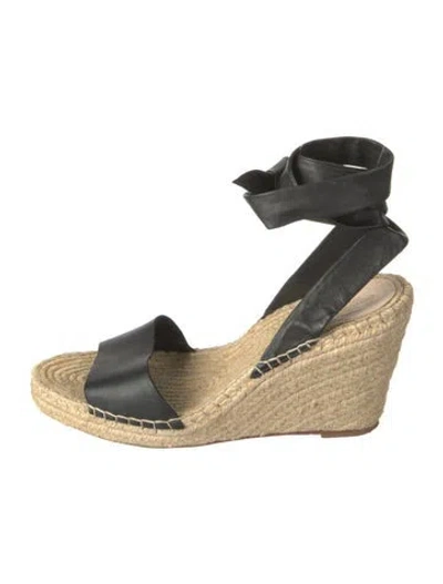 Pre-owned Loeffler Randall Leather Espadrilles In Black/neutrals
