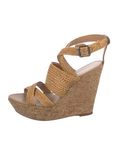 Pre-owned Loeffler Randall Leather Espadrilles In Brown
