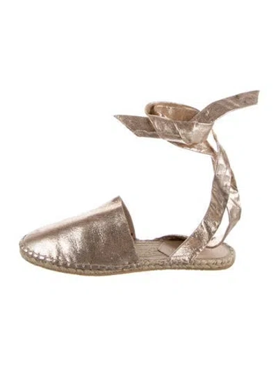 Pre-owned Loeffler Randall Leather Espadrilles In Gold