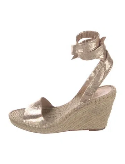 Pre-owned Loeffler Randall Leather Espadrilles In Gold