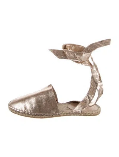 Pre-owned Loeffler Randall Leather Espadrilles In Gold