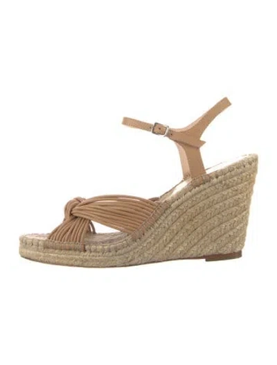 Pre-owned Loeffler Randall Leather Espadrilles In Neutrals