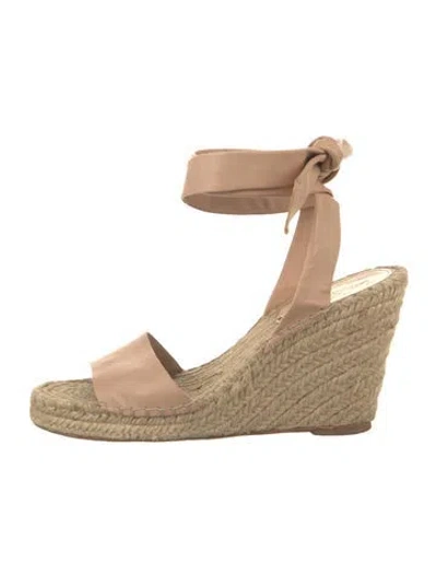Pre-owned Loeffler Randall Leather Espadrilles In Neutrals/pink