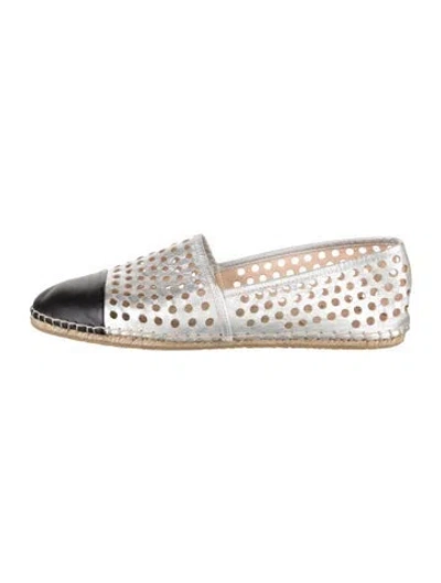Pre-owned Loeffler Randall Leather Espadrilles In Silver