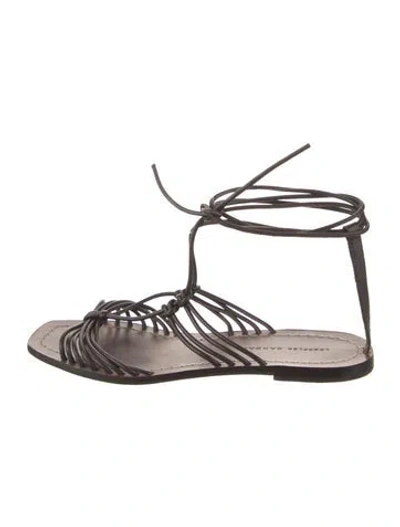 Pre-owned Loeffler Randall Leather Gladiator Sandals In Brown