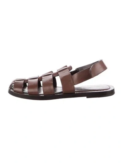 Pre-owned Loeffler Randall Leather Gladiator Sandals In Brown