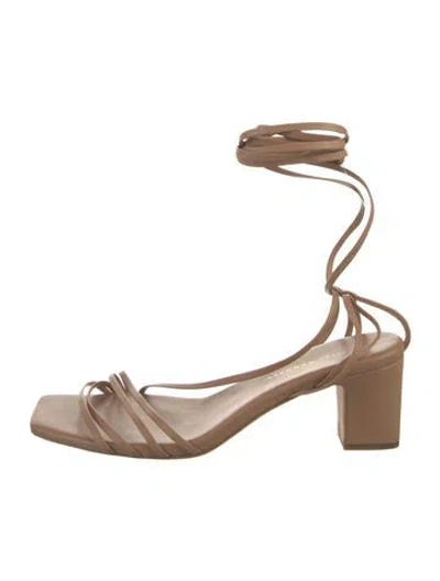 Pre-owned Loeffler Randall Leather Gladiator Sandals In Brown