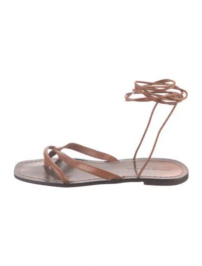 Pre-owned Loeffler Randall Leather Gladiator Sandals In Brown
