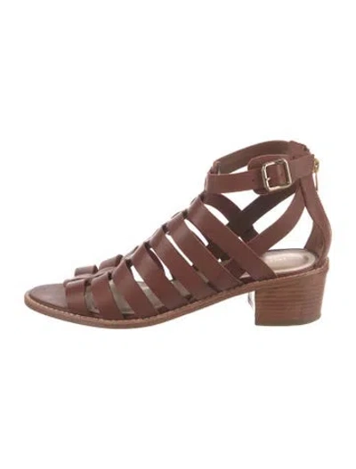 Pre-owned Loeffler Randall Leather Gladiator Sandals In Brown