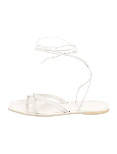 Pre-owned Loeffler Randall Leather Gladiator Sandals In Gold