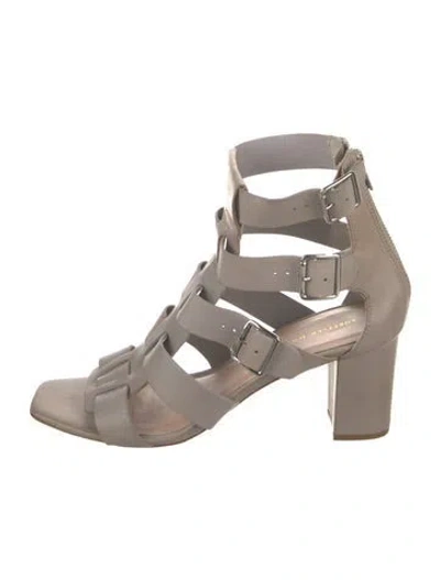 Pre-owned Loeffler Randall Leather Gladiator Sandals In Gray