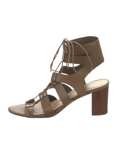 Pre-owned Loeffler Randall Leather Gladiator Sandals In Green