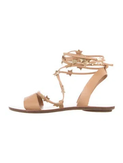 Pre-owned Loeffler Randall Leather Gladiator Sandals In Neutral