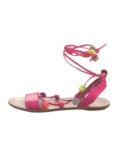 Pre-owned Loeffler Randall Leather Gladiator Sandals In Pink