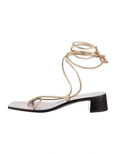Pre-owned Loeffler Randall Leather Gladiator Sandals In White