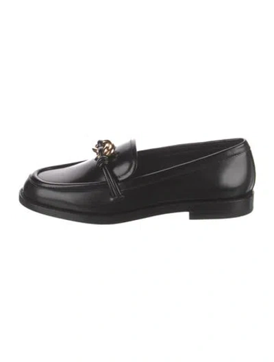 Pre-owned Loeffler Randall Leather Loafers In Black
