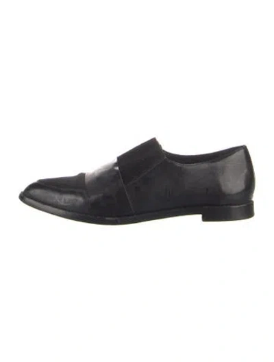 Pre-owned Loeffler Randall Leather Loafers In Black