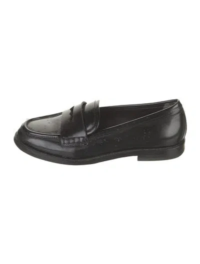Pre-owned Loeffler Randall Leather Loafers In Black