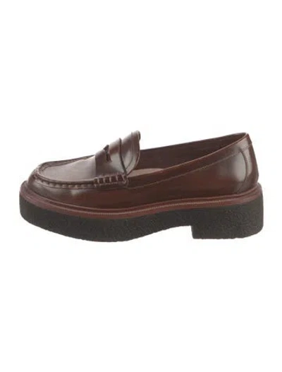 Pre-owned Loeffler Randall Leather Loafers In Brown