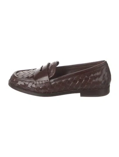 Pre-owned Loeffler Randall Leather Loafers In Brown