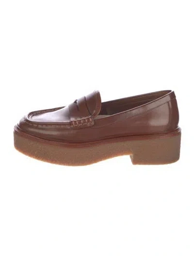 Pre-owned Loeffler Randall Leather Loafers In Brown
