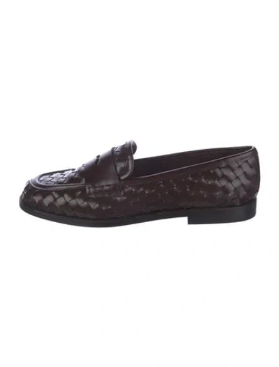 Pre-owned Loeffler Randall Leather Loafers W/ Tags In Brown