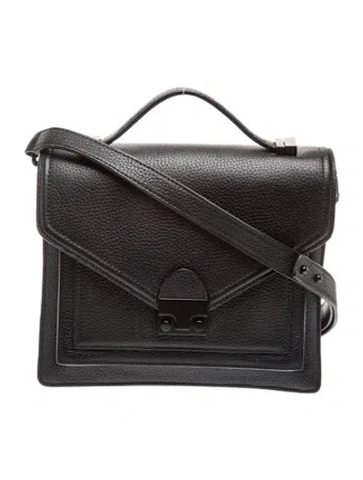 Pre-owned Loeffler Randall Leather Messenger Bag In Black