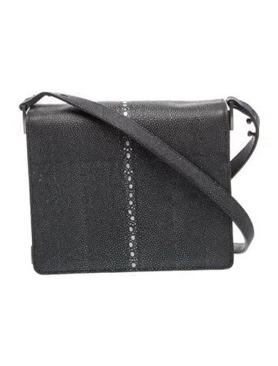 Pre-owned Loeffler Randall Leather Messenger Bag In Black