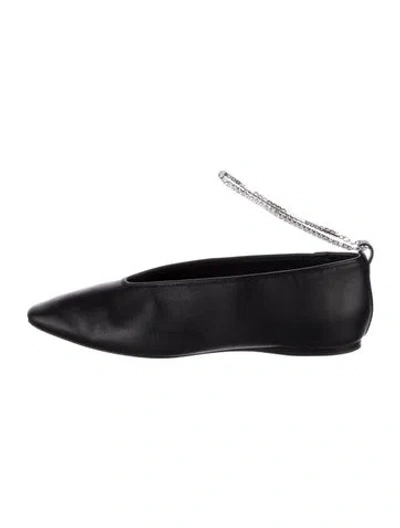 Pre-owned Loeffler Randall Leather Mules In Black