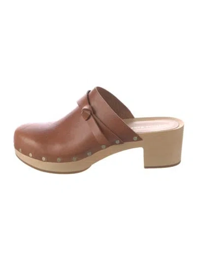 Pre-owned Loeffler Randall Leather Mules In Brown
